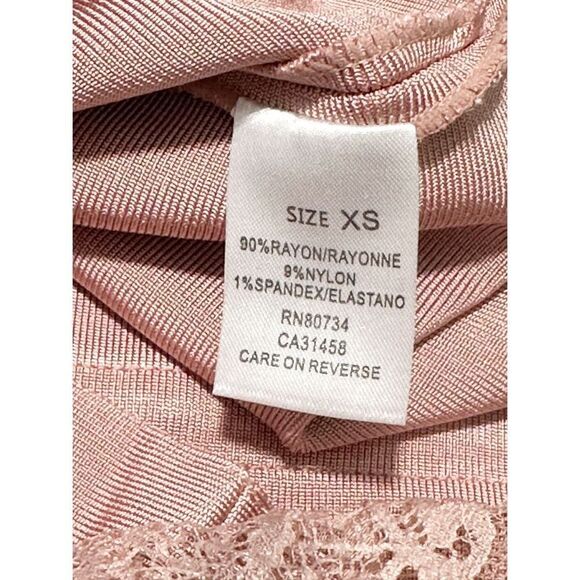 PoshShop Sheer‎ Lace Sleeveless Sheath Dress Caged Neck Blush Pink Extra Small - Picture 7 of 14